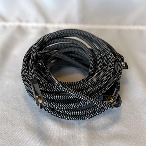 Coiled gray cord