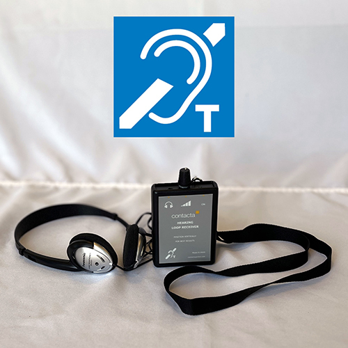 Hearing loop logo and headset