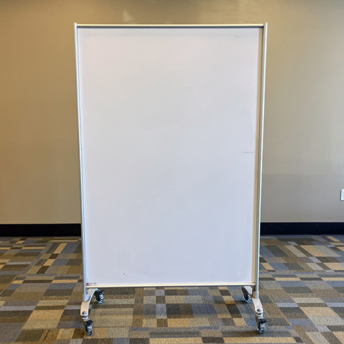 Vertical whiteboard on wheels