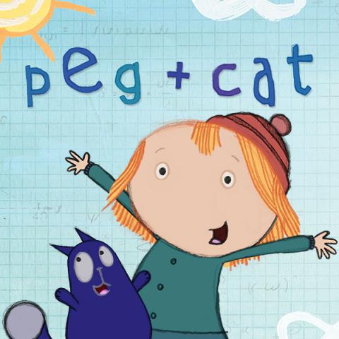 Peg + cat cartoon characters and titling