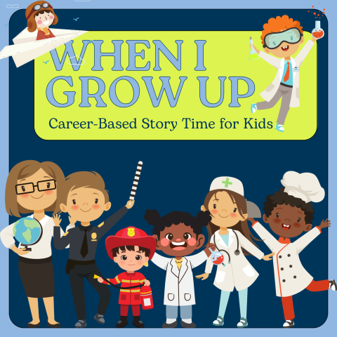 Graphic with title and kids as different careers