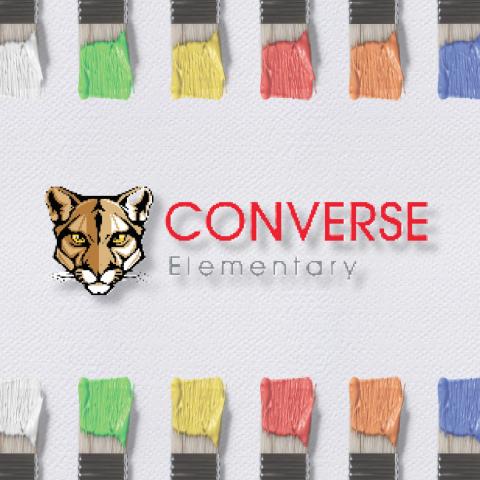 Colored paint brushes with Converse logo in the middle