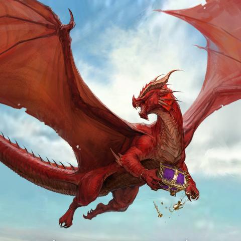 Flying red dragon