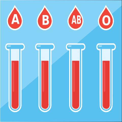 Illustration of four blood vials