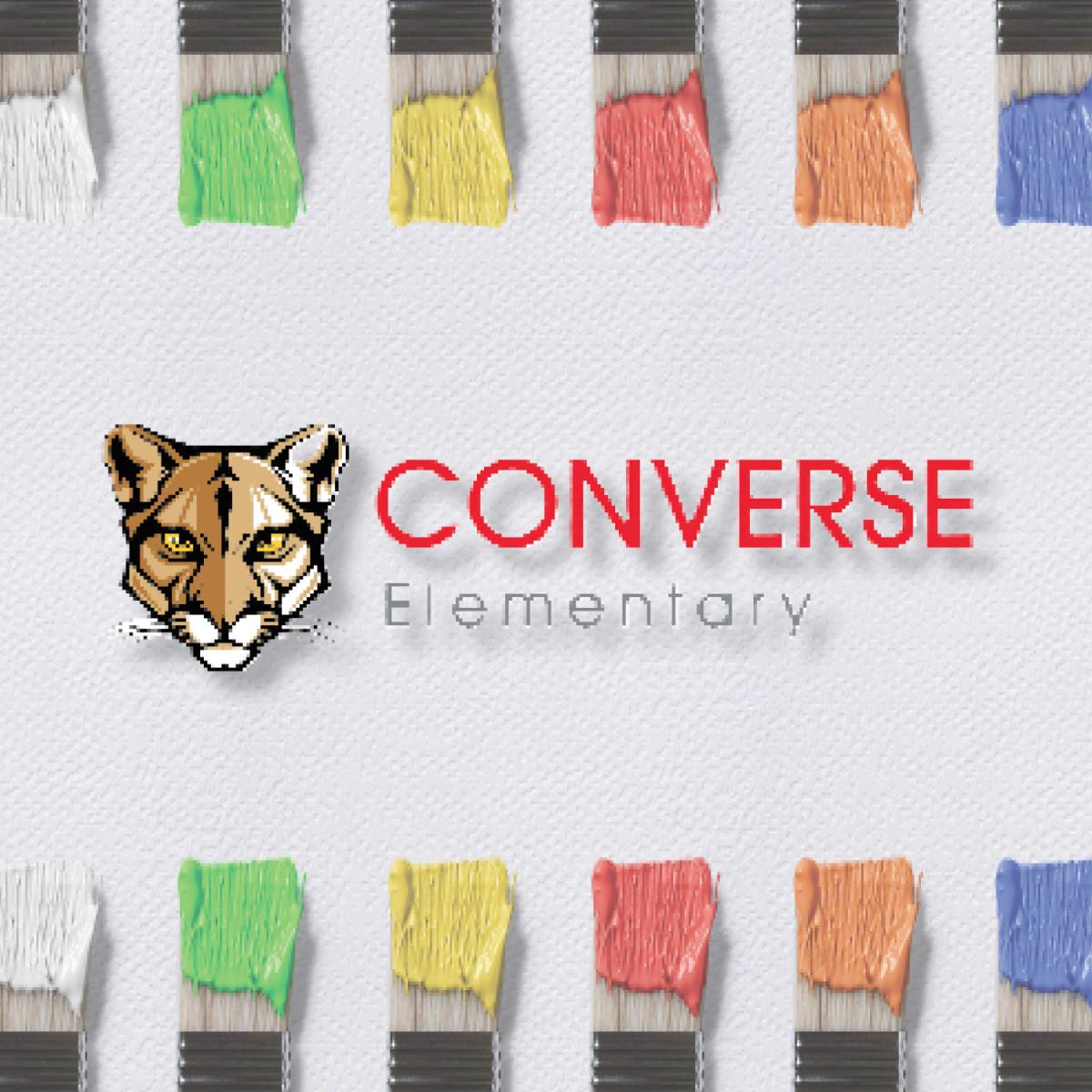 Colored paint brushes with Converse logo in the middle