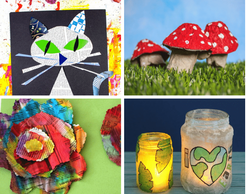 Four recycled art projects 