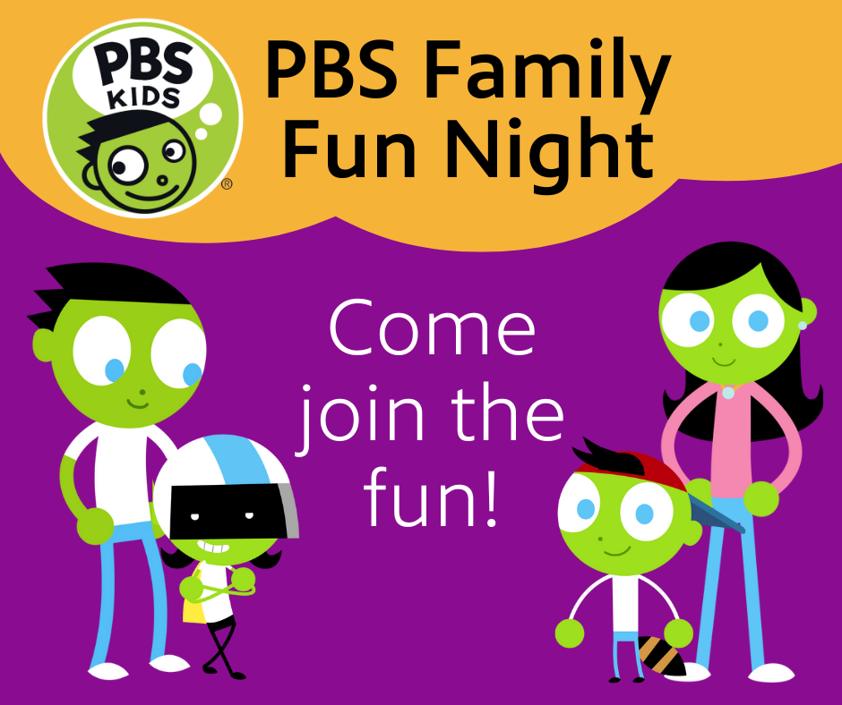 PBS Family Fun Night with stick figure family